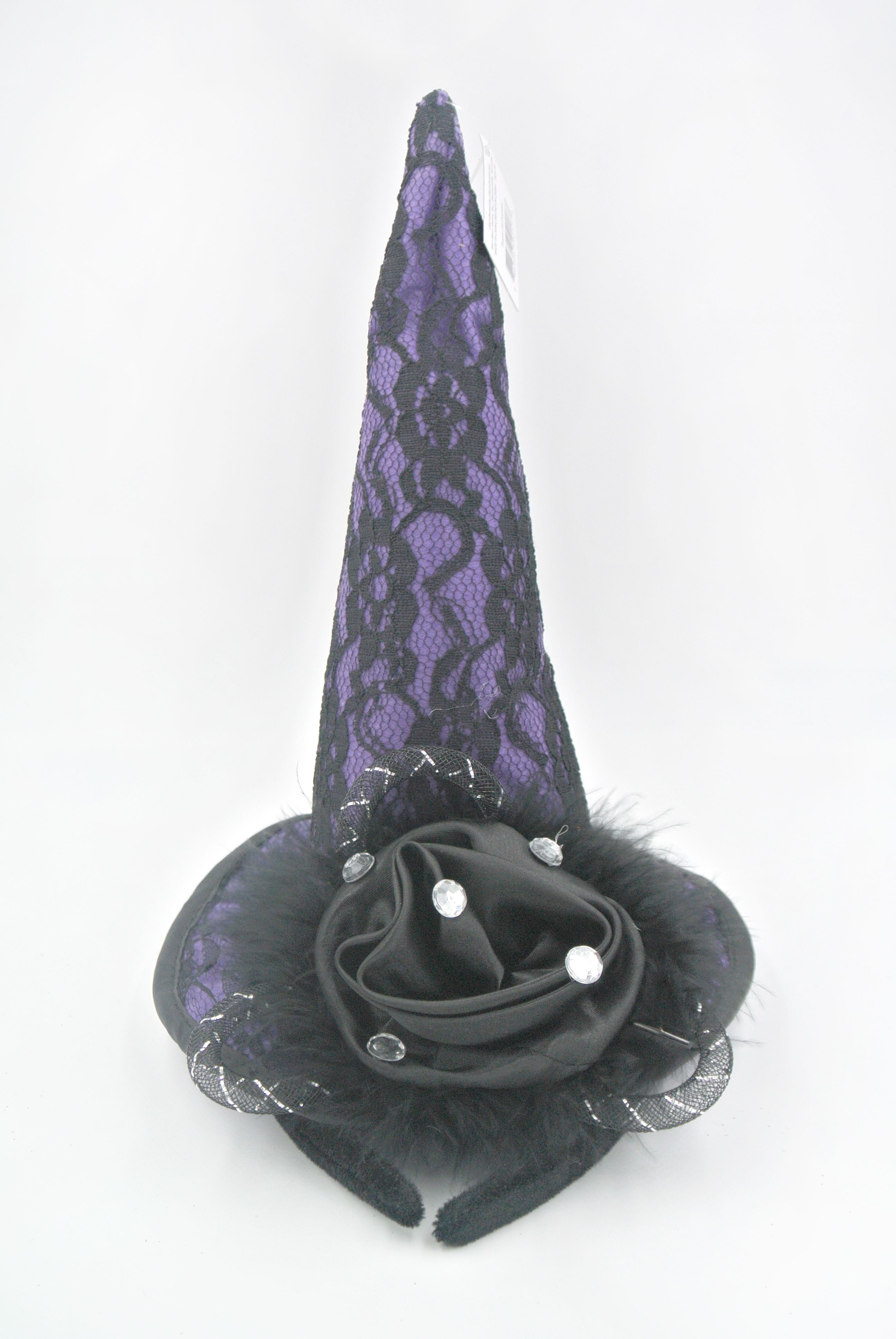 Halloween Purple Lace Witch Headband.