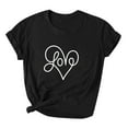 thumbnail image 4 of AOOCHASLY Valentine's Day Women's Tops, Fashion Women's Heart Print Graphic Cute Tee Shirt Funny T Shirt Tops, 4 of 7