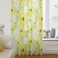 thumbnail image 5 of Farmhouse Daisy Sheer Curtains 63 Inches Long, Spring Watercolor Yellow White Floral Green Light Filering Curtains, Breathable Simi Curtain Privacy Drapes for Living Room Bedroom Window Treatment, 5 of 9