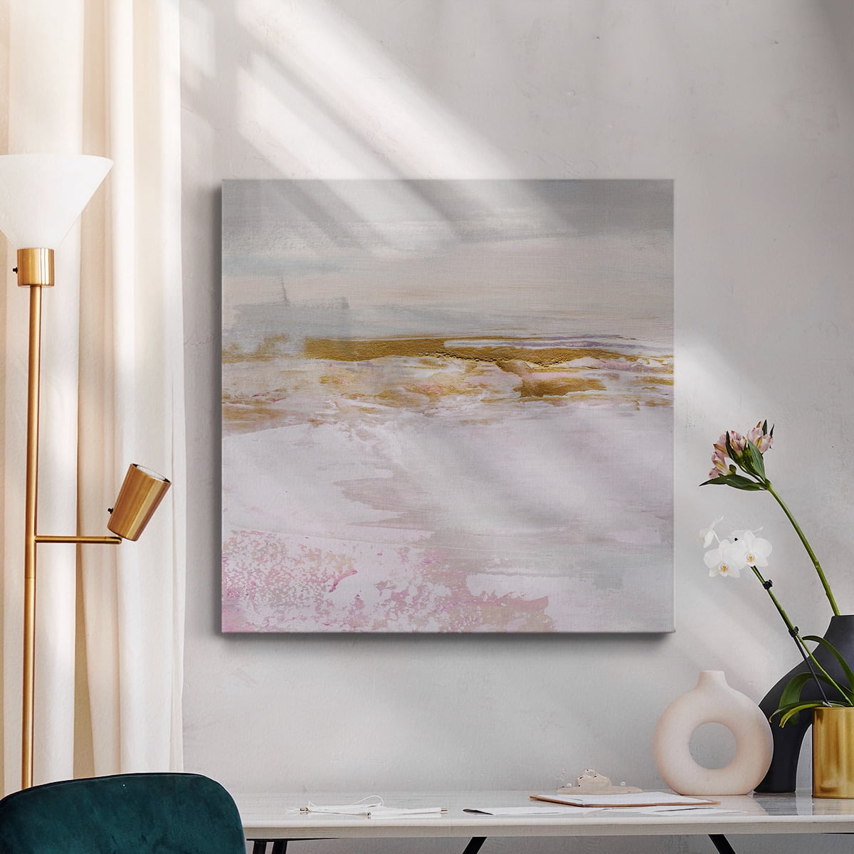 Wexford Home Magenta Skyline I-Premium Gallery Wrapped Canvas, 24" x 24" - Ready to Hang