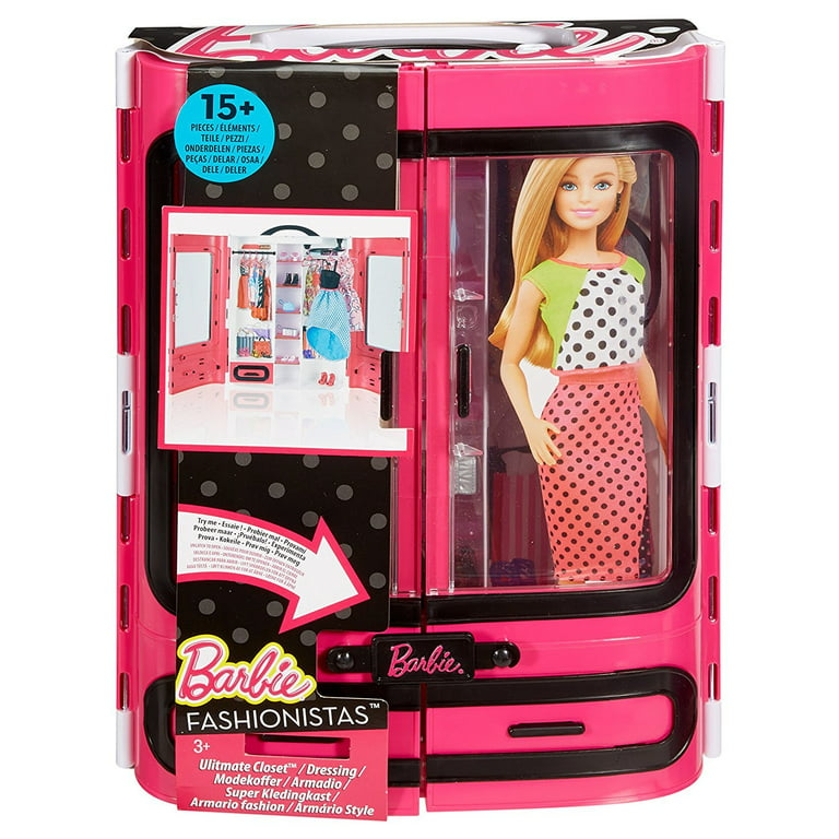 Barbie Ultimate Fashionista Hot Pink Storage Clothing Closet
