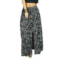 thumbnail image 2 of Bimba Women Long Black Skirt Printed with Slit Polyester Cotton Bohemian Style Wrap, 2 of 6