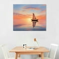 thumbnail image 2 of COMIO Wall Pictures for Living Room White Sailing Ship at Sunset Paintings Seascape Artwork Prints Wall Art on Canvas  Contemporary Home Decor Framed Stretched Ready to Hang, 2 of 4