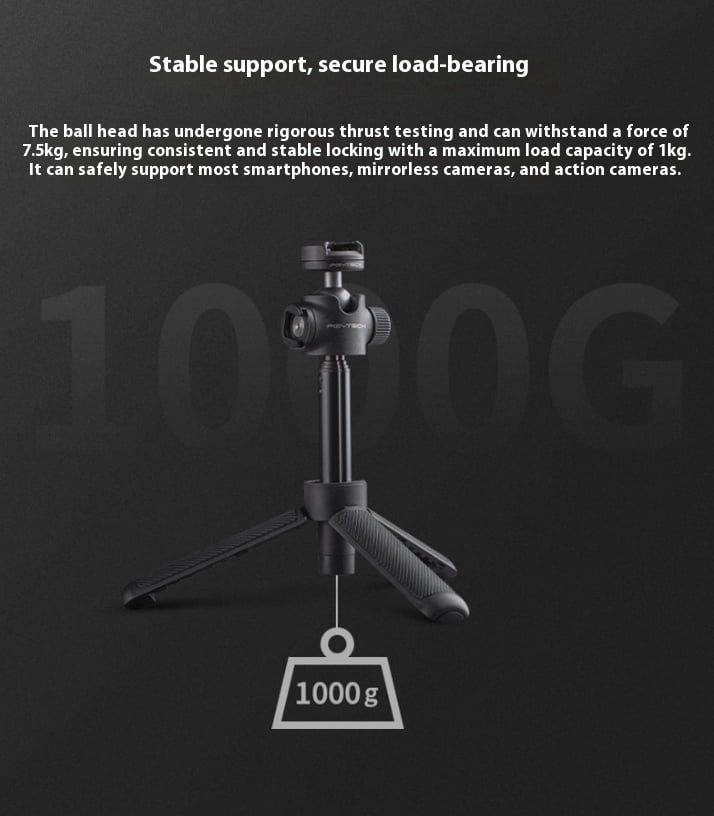 Camera Tripod Selfie Stick - Bigcan Compact Vlogging Tripod with Ball Head, Quick Release Mount and 360° Swivel for Action Camera, Smartphone, Mirrorless Camera
