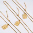 thumbnail image 5 of Stainless Steel Initial Card Pendant 18K Gold Plated 26 A-Z Square Letter Necklace For Women Fashion Jewelry FWZ, 5 of 5