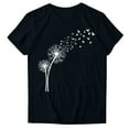 thumbnail image 4 of Womens Blouse Plus Size Short Sleeves V-neck Button Printed T-shirt Top Black XL, 4 of 4