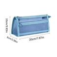 thumbnail image 2 of Zipper Clear Mesh Pencil Cases Fashion Durable Pencil Bag Multipurpose Travel Carry Portable Bags for Stationery, School, Office Blue One Size, 2 of 2