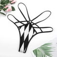 thumbnail image 4 of Black And White Harlequin Open Type Women's Panties Crotch Opening G-strings Thongs Lingeries Underwear, 4 of 7