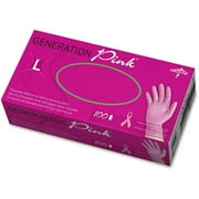 Medline Generation Pink 3G Synthetic Exam Gloves, Large, 100 Count