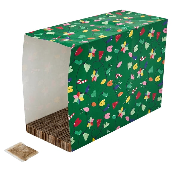 Vibrant Life Holiday Fa La La Paper Bag with Cat Scratcher and Catnip, Multicolor, 11.75" x 17" x 7.25"