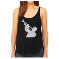 thumbnail image 1 of LA Pop Art Women's Premium Word Art Flowy Tank Top - ALL TIME JAZZ SONGS, 1 of 2