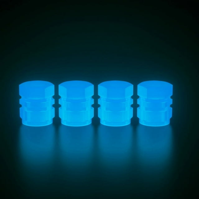 40 tapones universales para válvulas de neumáticos de coche, de color azul, luminosos y fluorescentes, que brillan en la oscuridad, para coches y motocicletas.