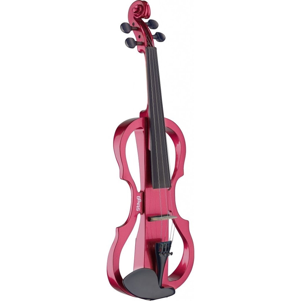Stagg Futuristic 4/4 Electric Violin w/ Soft Case & Headphones - Metallic Red