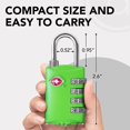 thumbnail image 5 of Tsa Luggage Locks (2 Pack) - 4 Digit Combination Steel Padlocks - Approved Travel Lock For Suitcases & Baggage - Green, 5 of 5