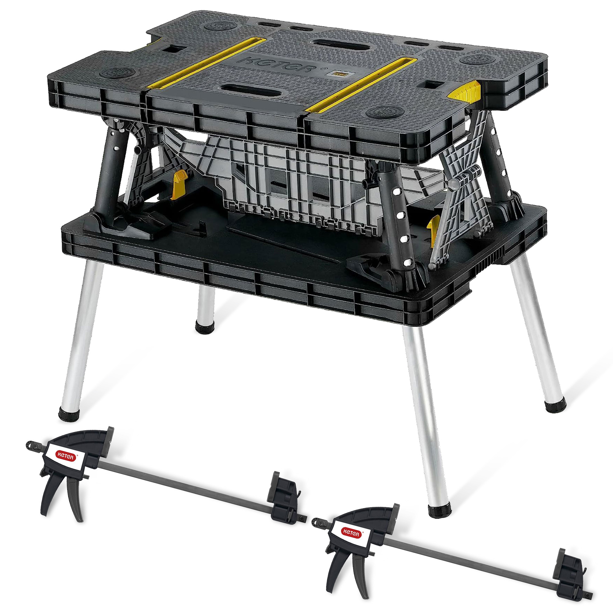 Keter Portable Folding Workbench with Clamps
