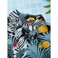 thumbnail image 4 of TiaoBug Kids Boys Button Down Tropical Hawaiian Shirt Short Sleeve Summer Beach Casual T-shirt Type J 160, 4 of 7