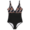 thumbnail image 3 of Maillot de Bain pour Femmes avec Imprimé Multicolore, Design Ajusté, Bas avec Jupe Intégrée, Larges Bretelles Réglables, Fente Latérale, Tenue de Piscine et de Plage Toutes Saisons, 3 of 6