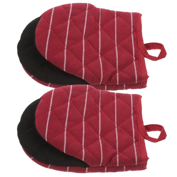 GETAJGHSD 1Pair Portable Heat Resistant Oven Mitts with Hanging Loop in Red