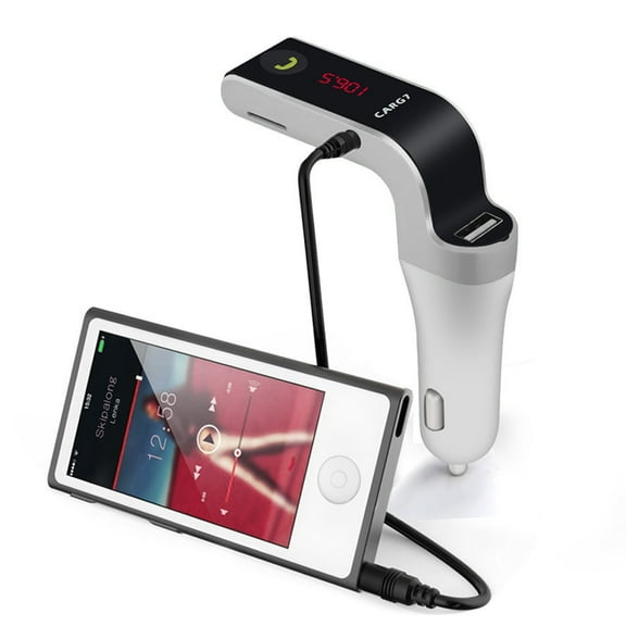 FM Bluetooth Car, 12V-24V USB-A Charging Ports, Fast Car Charger, Wireless Bluetooth Adapter, Hands-Free Kit for Calls, Siri and Google Assistant