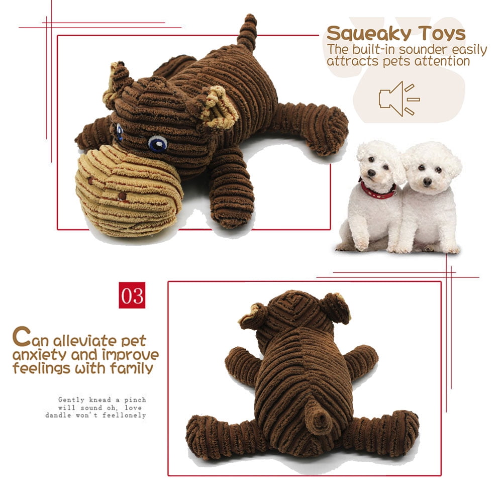Kepooman 3 Pack Dog Chew Toy for Teething Chewing and Playtime, No Stuffing Plush Animal Dog Squeaky Toy, Multi-color Kepooman 3 Pack Dog Chew Toy for Teething Chewing and Playtime, No Stuffing Plush Animal Dog Squeaky Toy, Multi-color