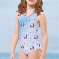 thumbnail image 4 of FOR U DESIGNS Stretchy One Piece Swimsuit Teen Purple Moon Star Sleeveless Swimwear for Girls 11-12 Years Old Adorable Blue Dancing Gymnastics Leotard, 4 of 8