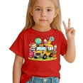 thumbnail image 4 of Little Back School Boys Graphic Tops Short Sleeve Tees Kids Soft Casual Shirt Trendy Printed Shirt Clothes Red Size 5-6T, 4 of 5