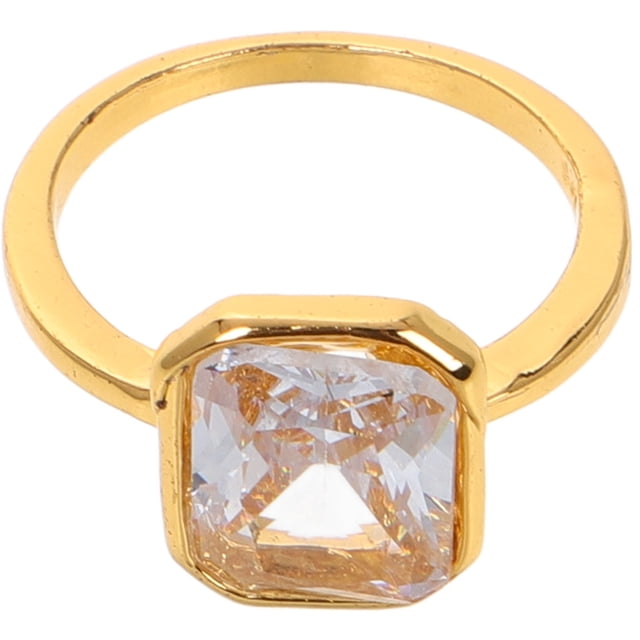 IFANLANDOR Anillo Dorado Con Incrustación De Gemas Zirconia Corte Ideal Para Eventos Formales