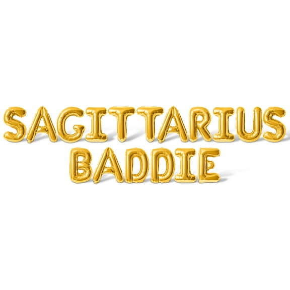 Letter Balloons - SAGITTARIUS BADDIE 16" Inch Alphabet Letters Foil Mylar Balloon Sagittarius Birthday Party Banner (Gold)