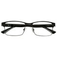 thumbnail image 3 of M+ Mens Rectangular Flat Metal Reading Glasses 2.00 Ash in Classic Matte Black, 3 of 12