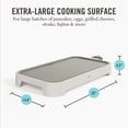 thumbnail image 3 of Martha Stewart 12” x 22” Electric Griddle, XL Ceramic Nonstick, Linen Cream, 3 of 7
