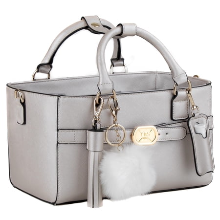 CRS Cross Rink Side Tote - Accessory Skate Bag for Figure Skating Ice Skating Roller Skating Inline Ballet Dance Cheer Tennis (Silver Pearl Tote and Style Gift Set)
