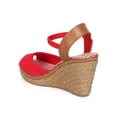 thumbnail image 3 of Refresh CG87 Women Canvas Fabric Peep Toe Ankle Strap Espadrille Wedge, 3 of 5