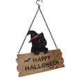 thumbnail image 3 of Ebros Black Cat With Witch Hat And Happy Halloween Sign Wall Ceiling Hanger, 3 of 6