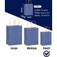 thumbnail image 3 of 50-Packs Gift Bag with Handles Bulk Kraft Deep Blue Paper Bags Multiple Uses (8.3"x3"x6"inch Small Size), 3 of 6