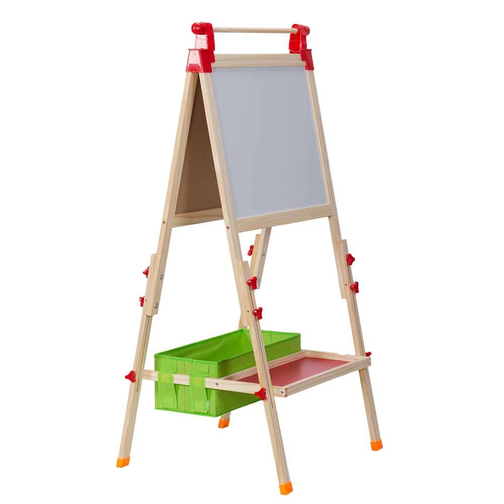 Costway All-in-One Wooden Kid's Art Easel Height Adjustable Paper