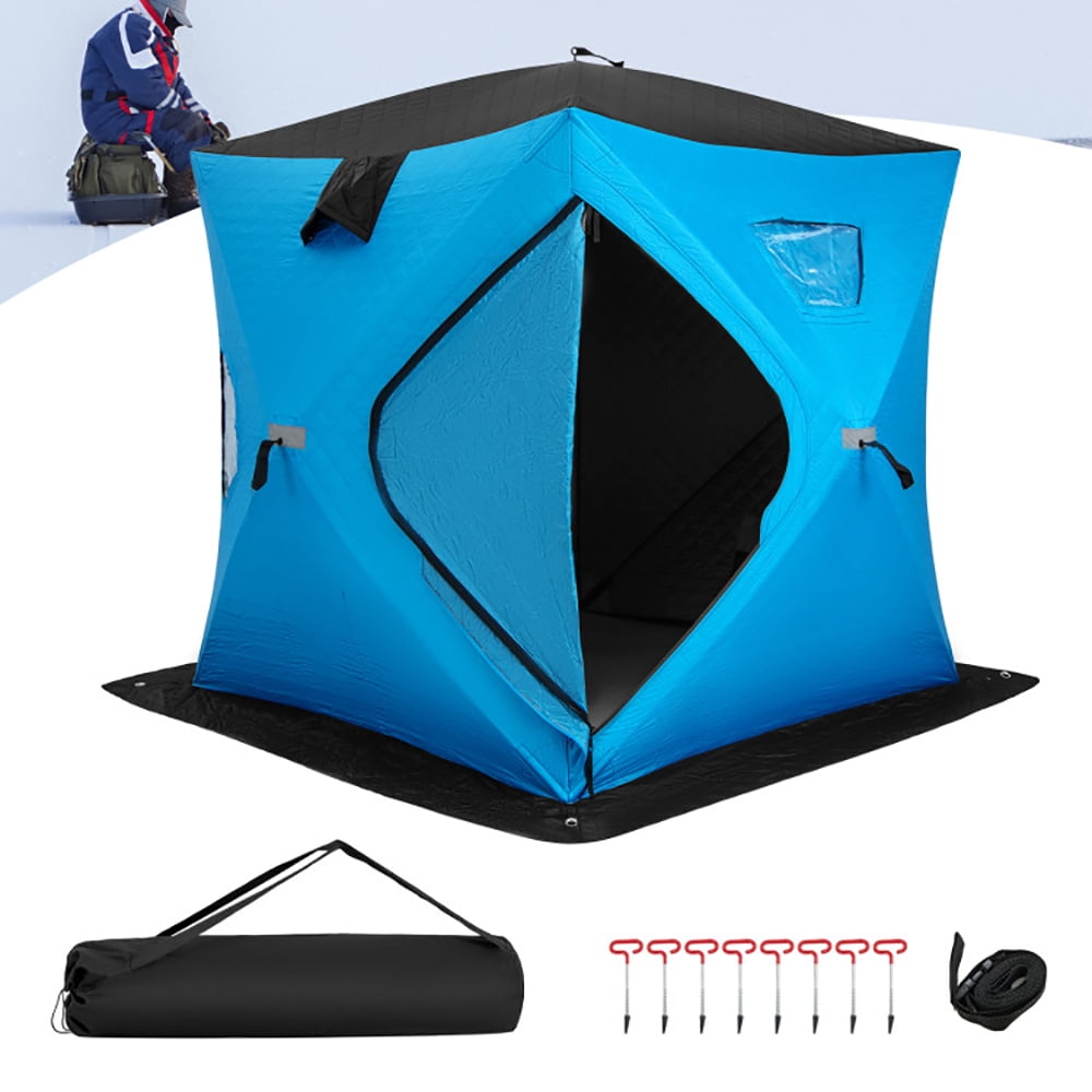Aimee Lii Portable 2 Person Ice Shanty with Cotton Padded Walls, Oversize Privacy Tent, Easy Set Up Privacy Shelter, Blue Aimee Lii Portable 2 Person Ice Shanty with Cotton Padded Walls, Oversize Privacy Tent, Easy Set Up Privacy Shelter, Blue