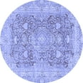 thumbnail image 1 of Ahgly Company Machine Washable Indoor Round Abstract Blue Modern Area Rugs, 6' Round, 1 of 4