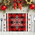 thumbnail image 7 of 12x18Inch Christmas Placemats Buffalo Plaid Snowflakes Place Mats Winter Holiday Washable Table Mats Set of 4 for Home Party Kitchen Dining Decorations, 7 of 7