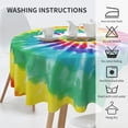 thumbnail image 6 of Tie Dye Tablecloth Round 60 Inch Vinyl Spring Rainbow Table Cloths for Parties Waterproof Fabric Tablecloths Decorative for Holiday Home Party Wedding, 6 of 6