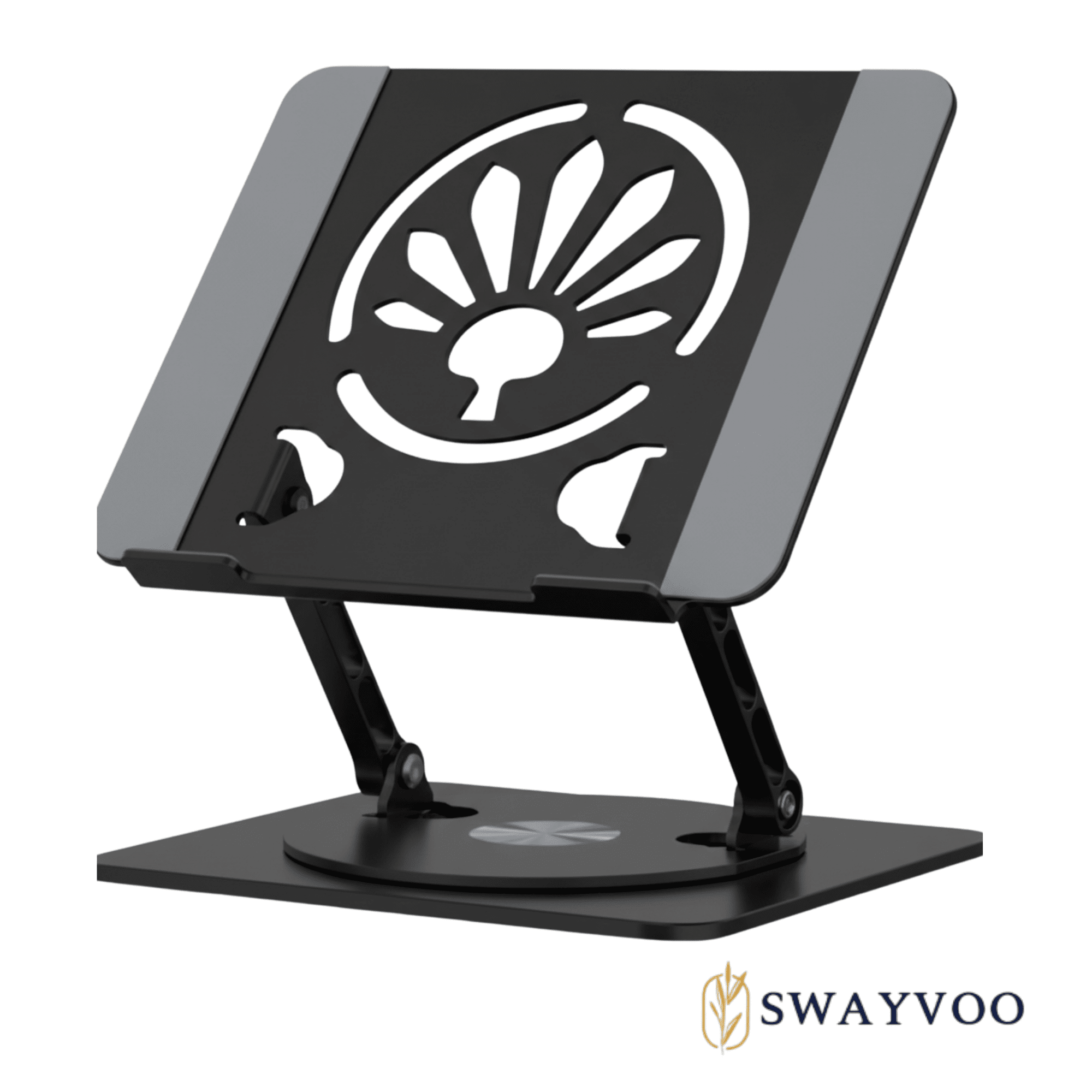 Swayvoo Laptop Stand for Desk, 360° Rotating Ergonomic Laptop Holder — Height Adjustable Foldable Aluminum Computer Stand Compatible with MacBook, Dell, HP, Lenovo, 10–16 Inch Laptops