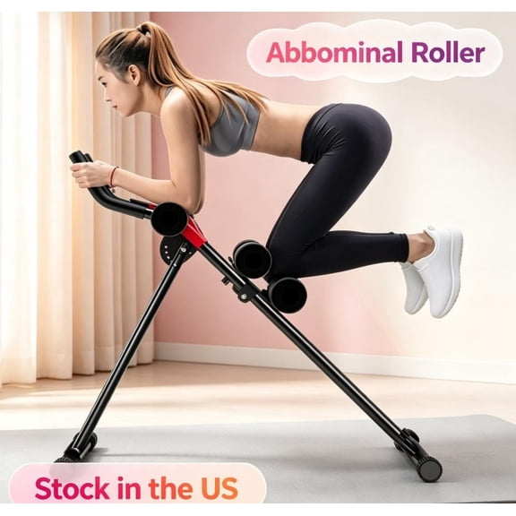 Sioweci Ab Machine Ab Workout Equipment,Abdominal Trainer Foldable Sit Up Bench Full Body Exercise Equipment with LCD Monitor,Adjustable Abdominal Cruncher Abs Exercise Machine for Home Gym