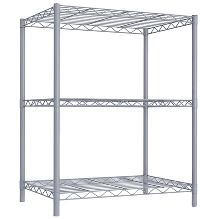 Home Basics 13.8"W x 21"D x 32"H 3-Shelf Garage Shelving Unit, Gray