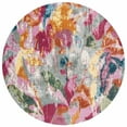 thumbnail image 4 of SAFAVIEH Lillian Beryl Abstract Floral Area Rug, Grey/Pink, 6'7" x 6'7" Round, 4 of 9