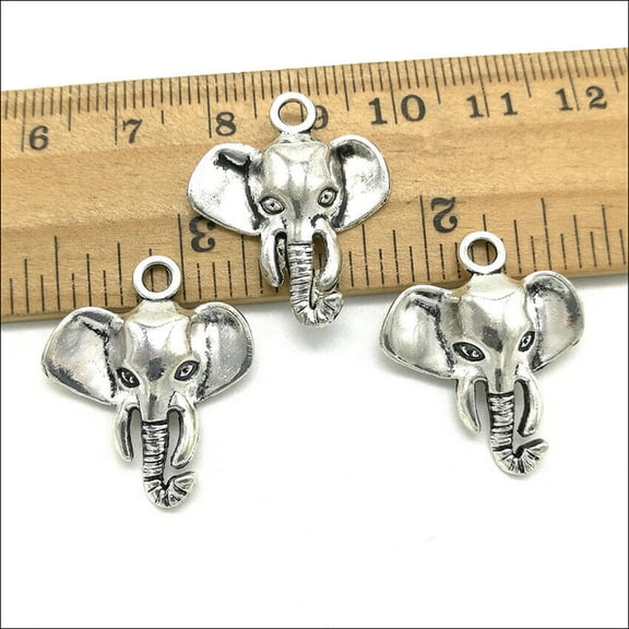 U8MO 20X Elephant head Tibetan Silver Charms Pendants For Earring Bracelet Necklace