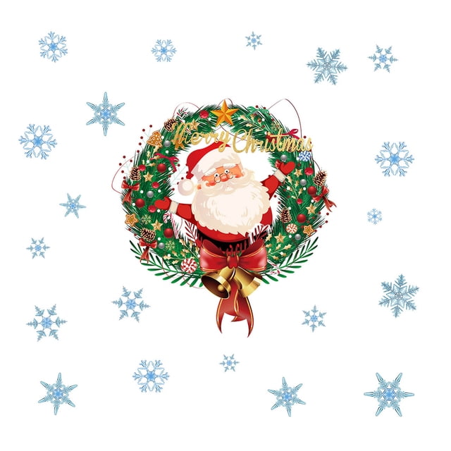 Outside Christmas Decorations, Christmas Clings Large Size Christmas Stickers Christmas Decorations Christmas Decor for Glass Double-Sided Window Clings with Snowman
