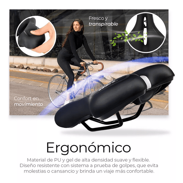 Asiento De Bicicleta Jorzer Sillín De Bicicleta Sin Nariz, Ancho