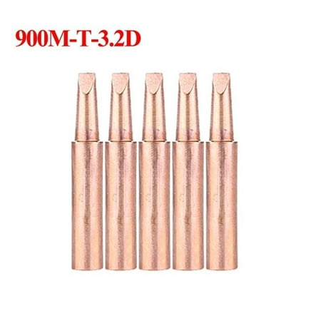 

Cogfs 5 Pcs 900m-t Copper Soldering Iron Tips Lead-free Welding Solder Tip 933.907.951