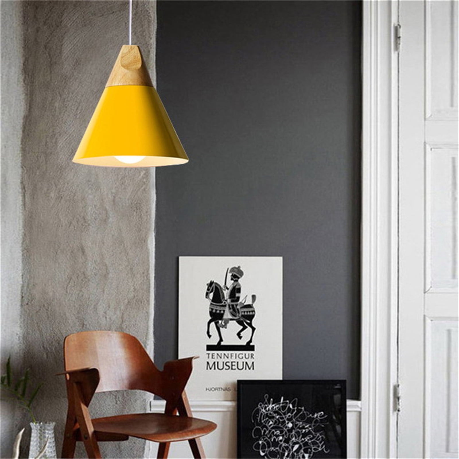JLOWCO Plug in Pendant Light Modern Hanging Lights with Plug in Cord Bedroom Farmhouse Light Fixtures Kitchen Above Sink Light Fixture Kitchen Yellow (LED Bulb Include)