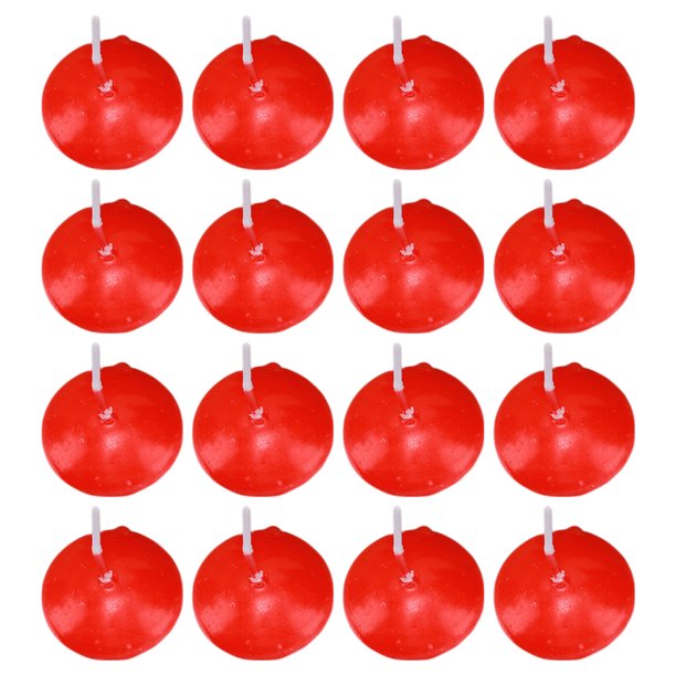Mini velas flotantes de parafina, 16 Uds., para decoración de fiesta en la piscina (rojo)
