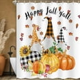 thumbnail image 2 of Fall Shower Curtain for Bathroom, Autumn Sunflower Pumpkin Gnome Design Thanksgiving Bathtub Curtains, Waterproof Fabric Farmhouse Bath Curtain Sets Home Decor with 12 Hooks, 72X72in, 2 of 5